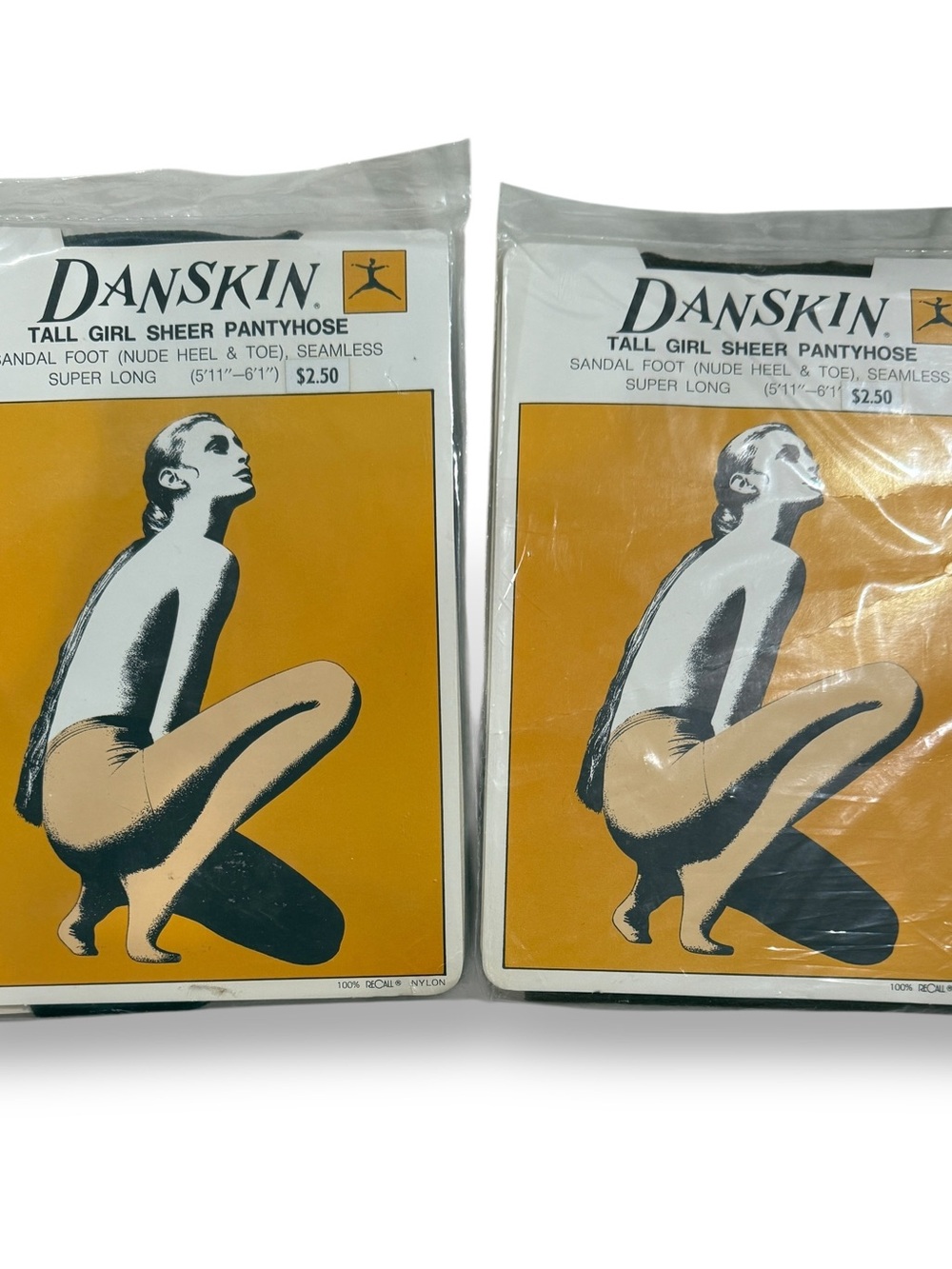 VTG 80s Danskin Nocturne Brown Sheer Super Long Tall 5'11”-6’1” Deadstock NOS